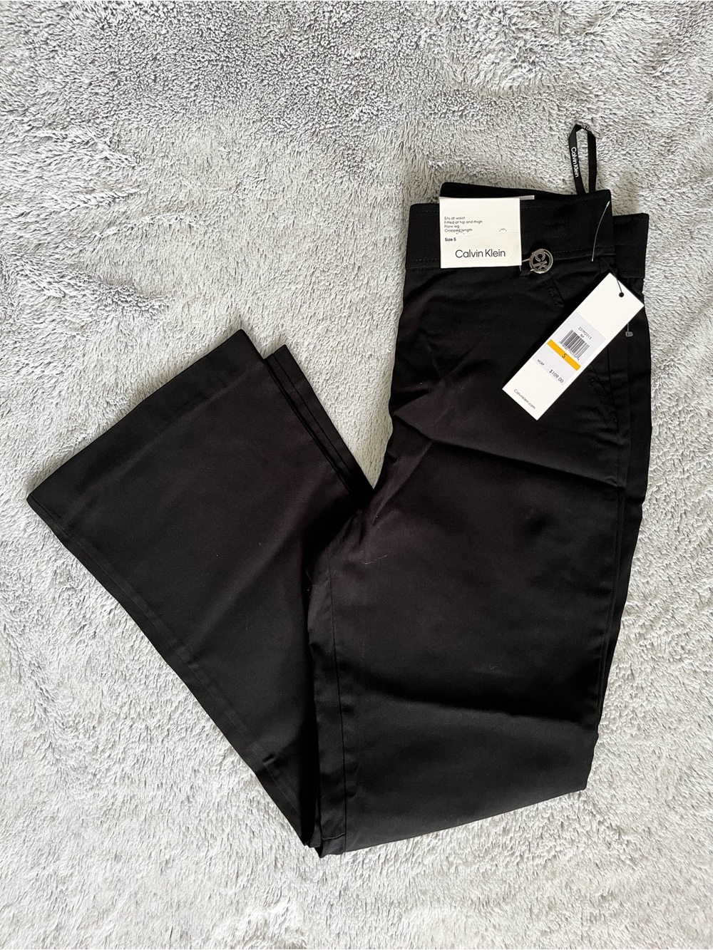 Calvin Klein Cropped Black Straight-Leg Dress Pants